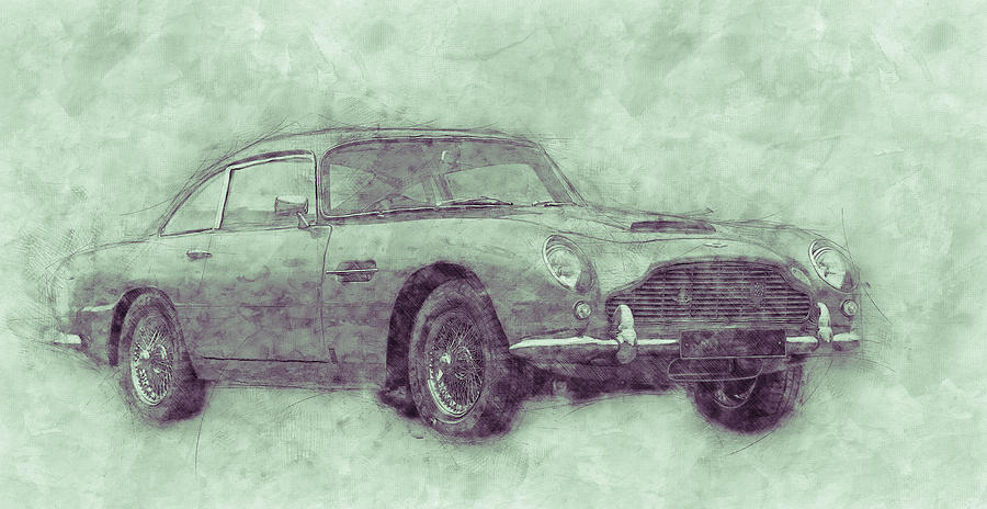 Aston Martin DB5 3 - Luxury Grand Tourer - Automotive Art - Car Posters Mixed Media by Studio Grafiikka