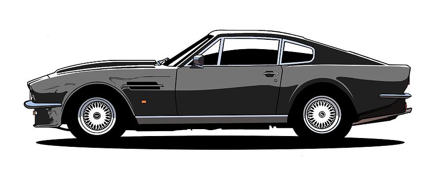 Aston Martin V8 Vantage Digital Art by Armands Deglavs