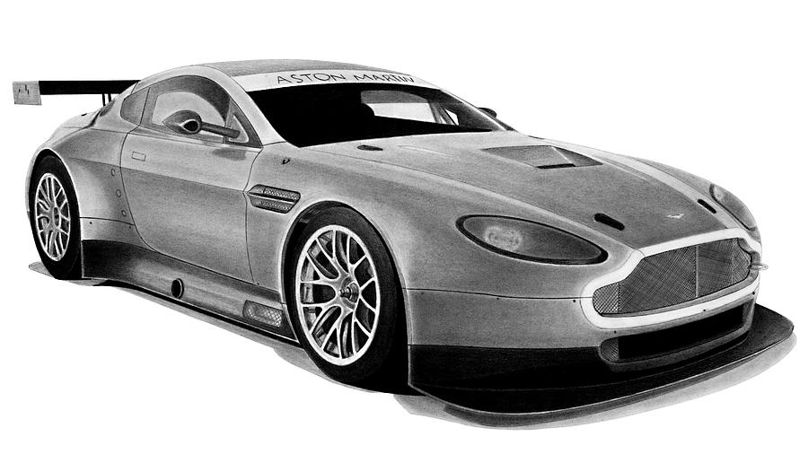 Transportation Drawing - Aston Martin Vantage by Lyle Brown