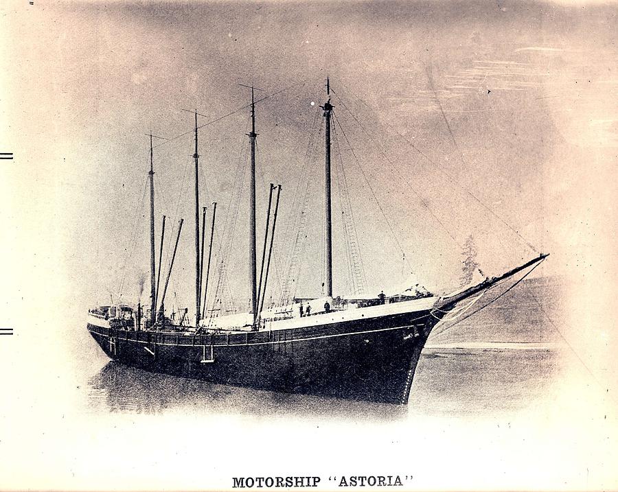 Astoria depicting the motor schooner, unattributed studio, Sydney, New South Wales, Australia, 191 Painting by Celestial Images
