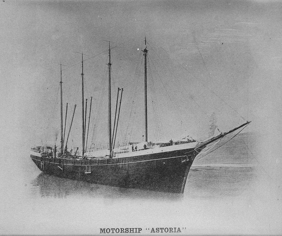 Astoria  depicting the motor schooner, unattributed studio, Sydney, New South Wales, Australia, 1917 Painting by Celestial Images