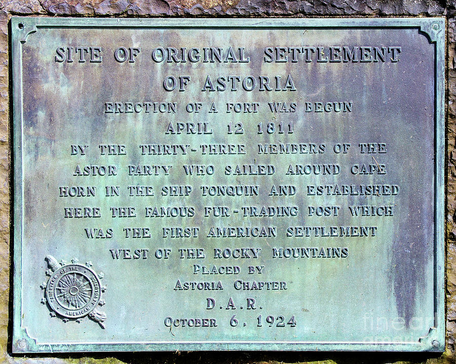Astoria Settlement Plaque Photograph by Don Siebel