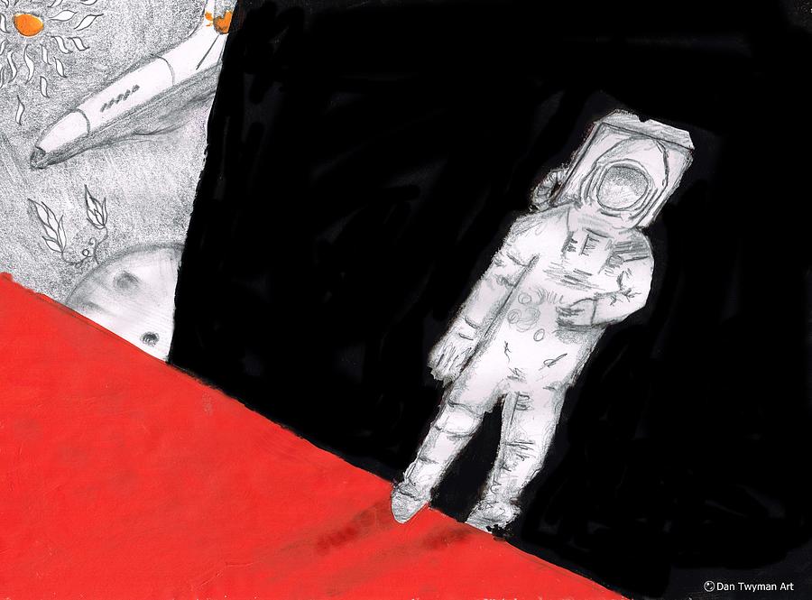 Astronaut X37B Drawing by Dan Twyman