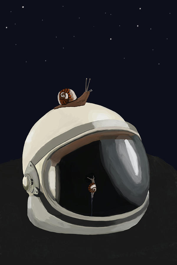 Space Digital Art - Astronauts helmet by Keshava Shukla
