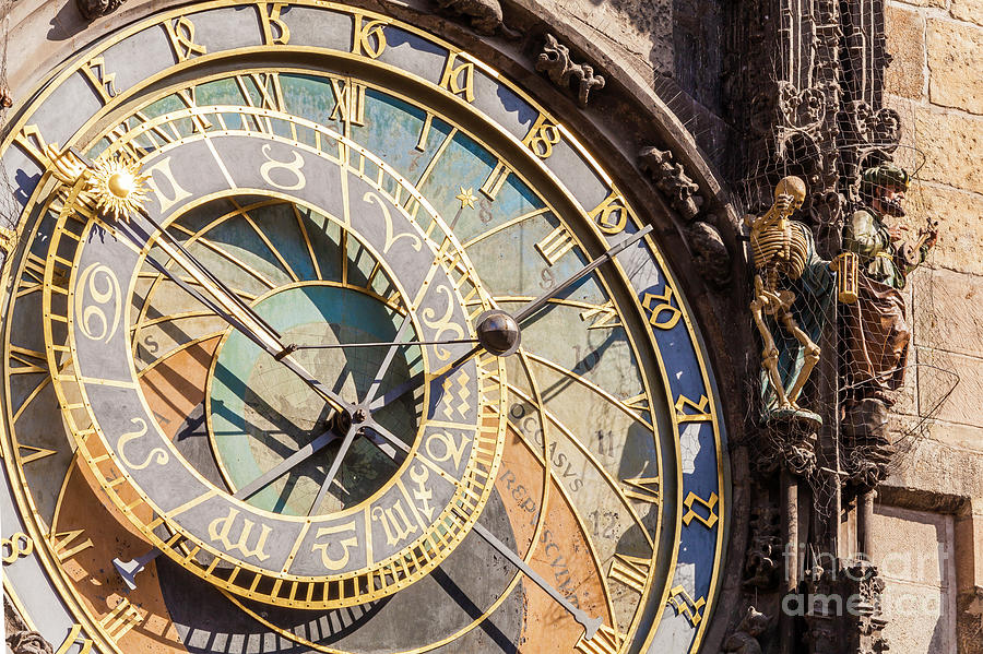 City Photograph - Astronomical clock in Prague by Werner Dieterich