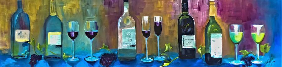 Asymmetrical Wine Painting Digital Art by Lisa Kaiser