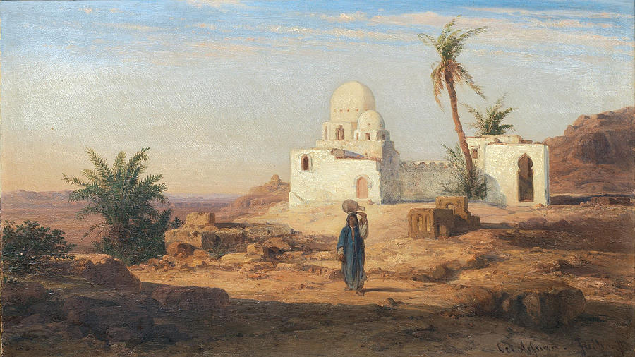 At Aswan. Egypt    Painting by Bernhard Fiedler