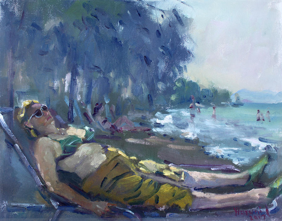 Greece Painting - At Dilesi Beach Greece by Ylli Haruni Greece Painting - At Dilesi Beach Greece by Ylli Haruni