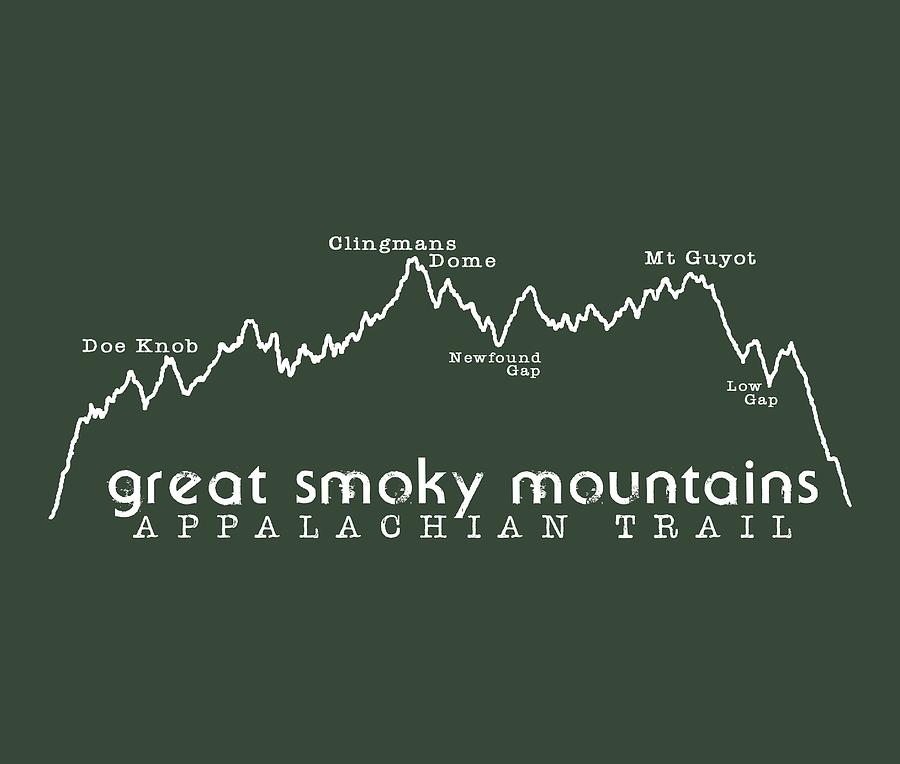 Typography Digital Art - AT Elevation Profile GSM White by Heather Applegate