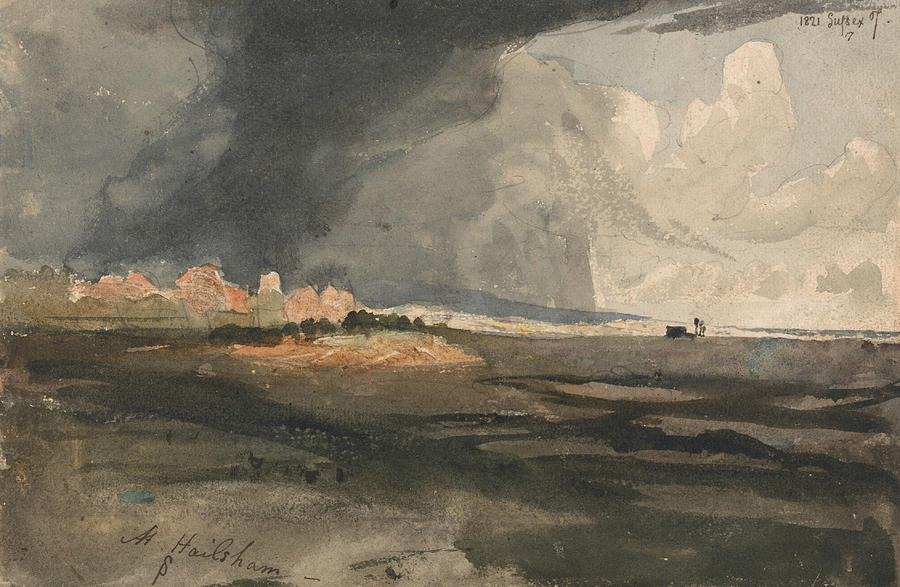 At Hailsham, Sussex - A Storm Approaching Painting by Samuel Palmer