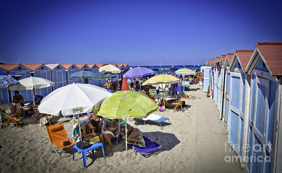 Umbrella Photograph - At Mondello Beach, Sicily by Madeline Ellis