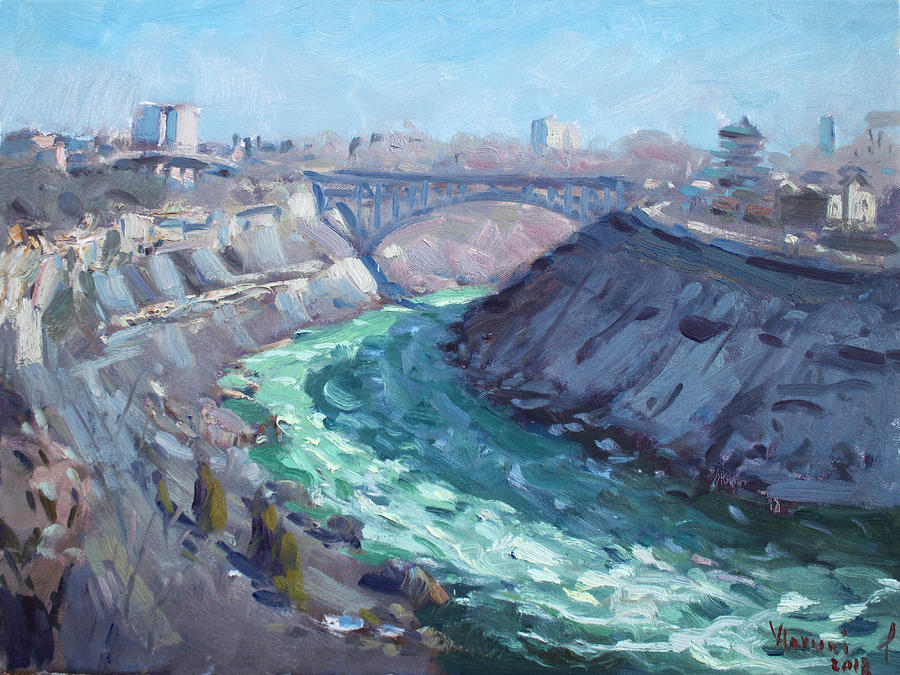 Bridge Painting - At Niagara Gorge by Ylli Haruni