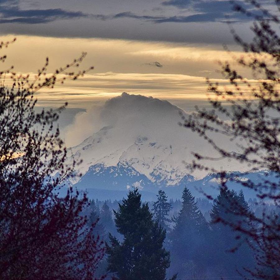 At One Point This Morning, Mt. Hood Was Photograph by Mike Warner