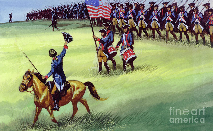 At Saratoga the Colonists won victory Painting by Ron Embleton - Pixels