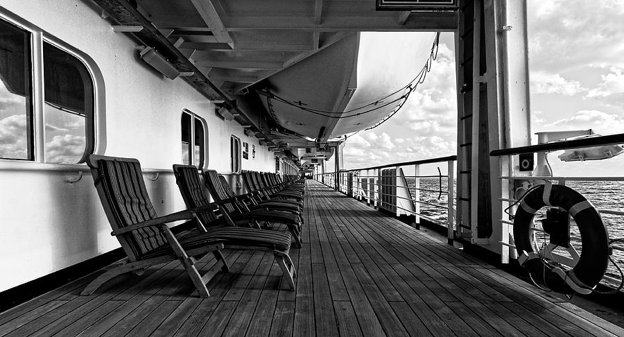 The Promenade Deck -- Cruise Ship MS Maasdam on the Atlantic Ocean Photograph by Darin Volpe