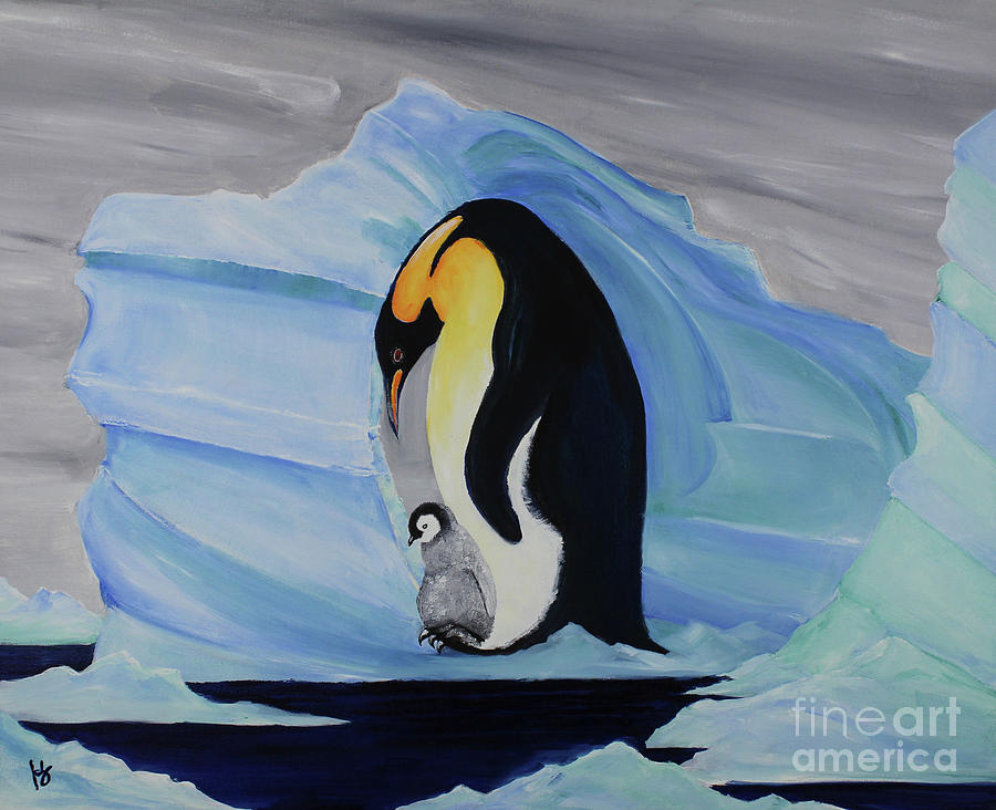 Penguin Painting - At Sea by Katherine Fishburn