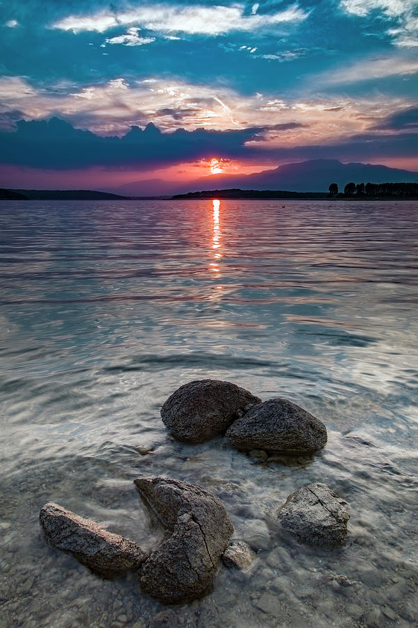 Sunset Photograph - At sunset on the shoreline by Plamen Petkov