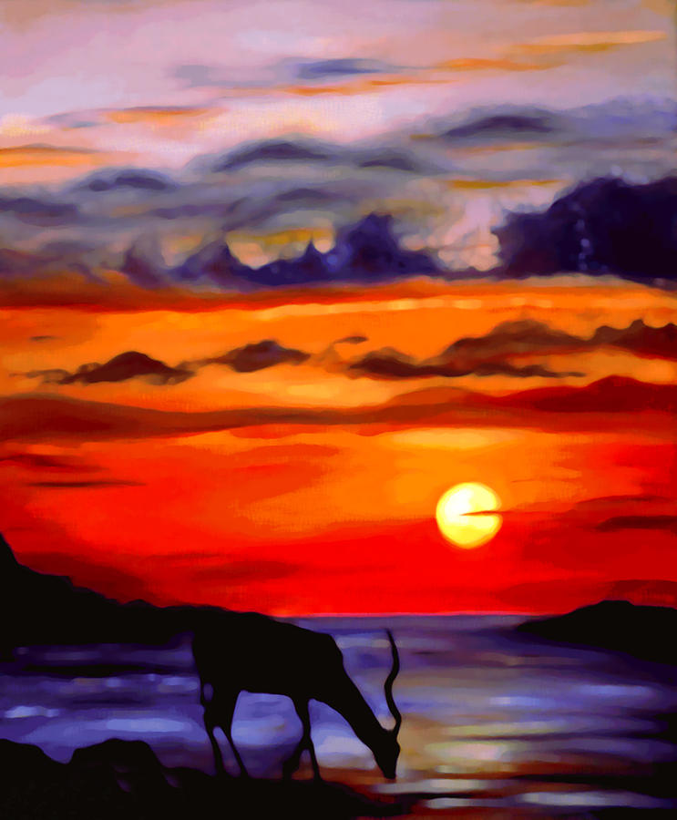 At Sunset Time Painting by Gina De Gorna