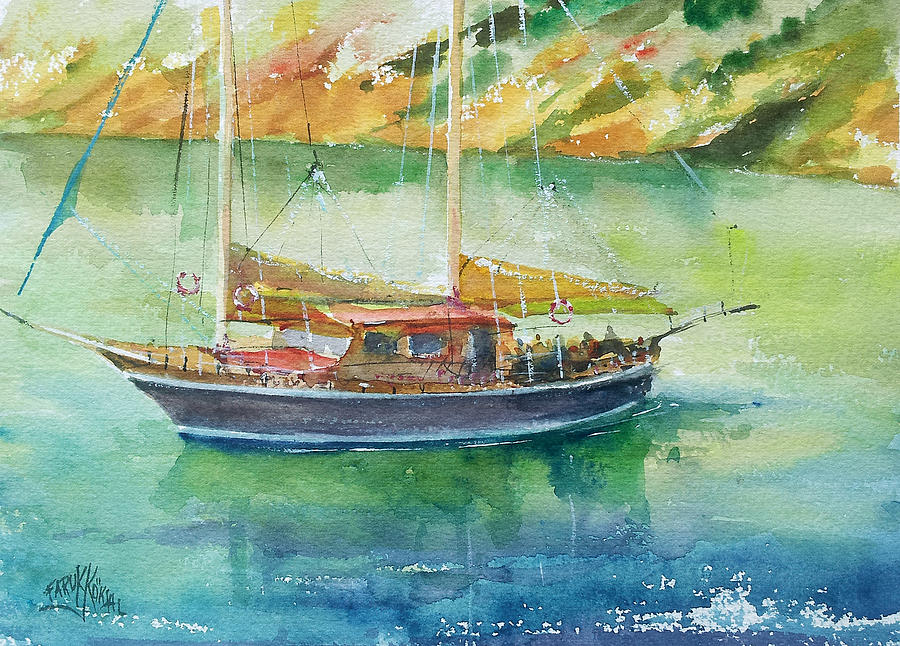 At The Bay... Painting by Faruk Koksal