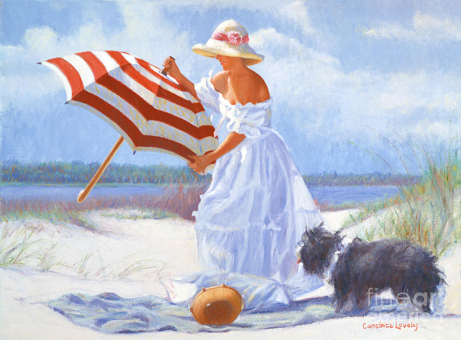 At the Beach Painting by Candace Lovely