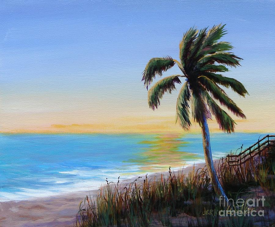 At The Beach Painting by Jerry Walker