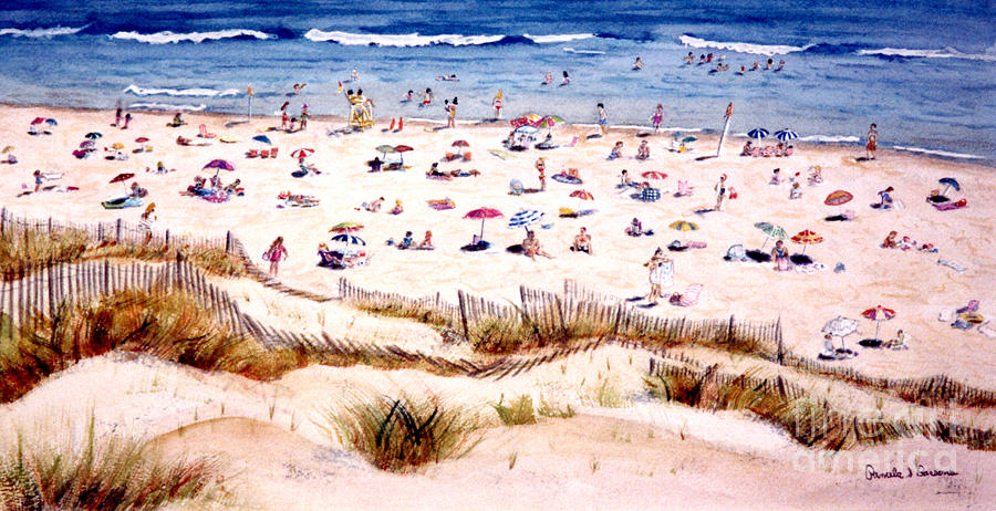 At the Beach, Long Beach Island, New Jersey Painting by Pamela Parsons