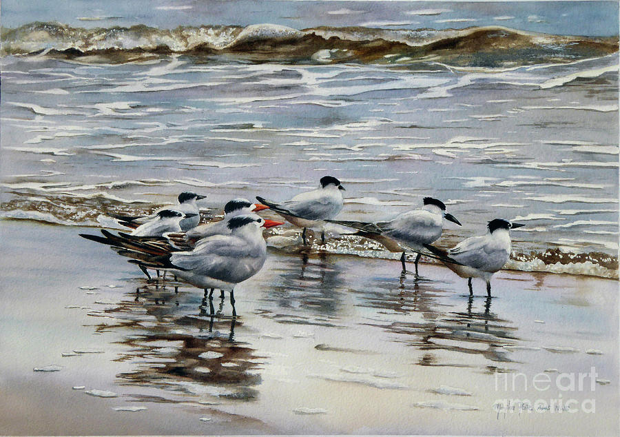 At the Beach Painting by Monika Pate - Fine Art America