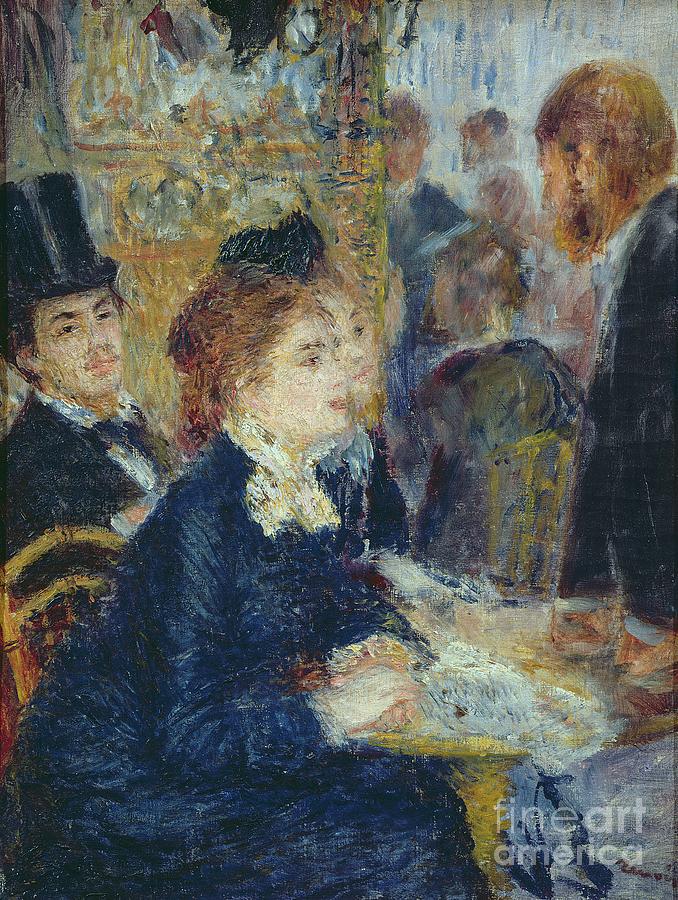 At The Cafe Painting By Pierre Auguste Renoir - Fine Art America