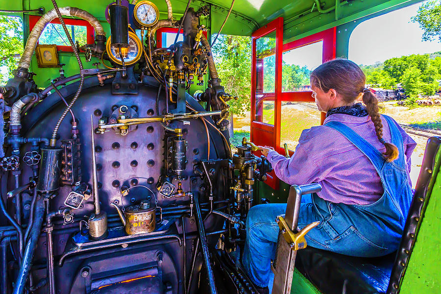 At The Controls Of Steam Engine No 3 Photograph by Garry Gay