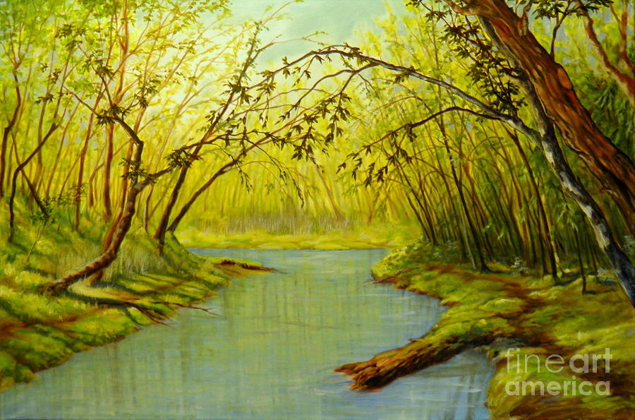 At the Creek Painting by Ida Eriksen