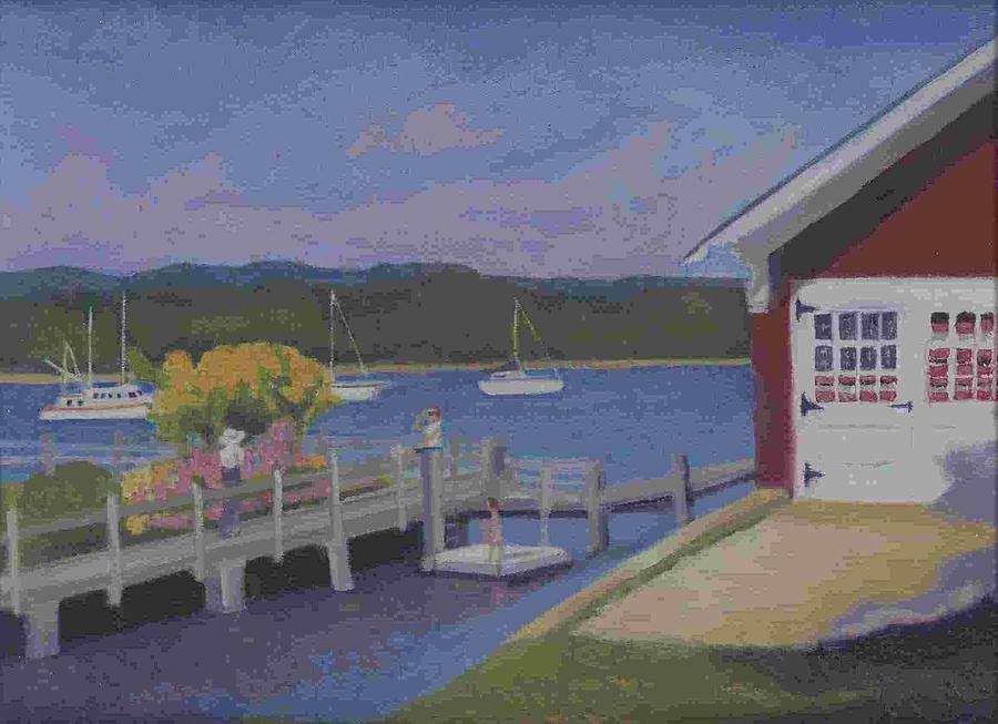 At the Dock Painting by Paula Emery