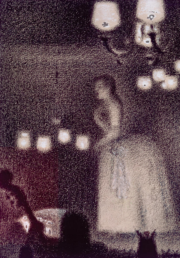 At the Eden Concert Drawing by Georges Pierre Seurat