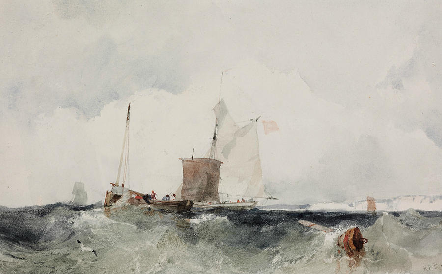 Richard Parkes Bonington Painting - At the English Coast by Richard Parkes Bonington