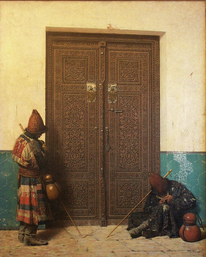 At the Entrance to the Mosque Painting by Vasily Vereshchagin