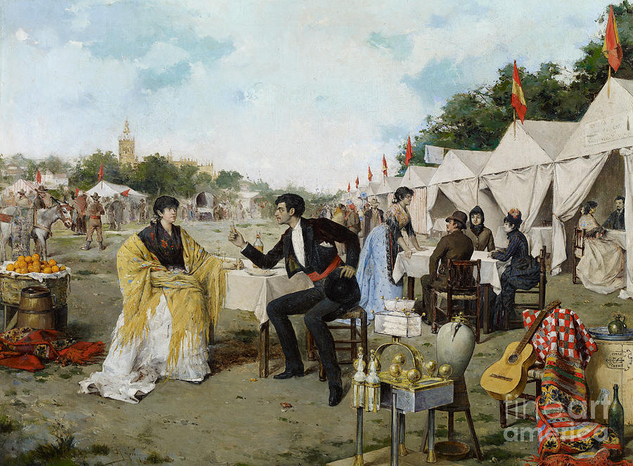 Granada Painting - At the Fair by Celestial Images