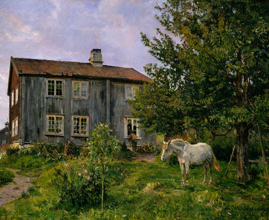 At the Farm, Ulvin Painting by Gerhard Munthe