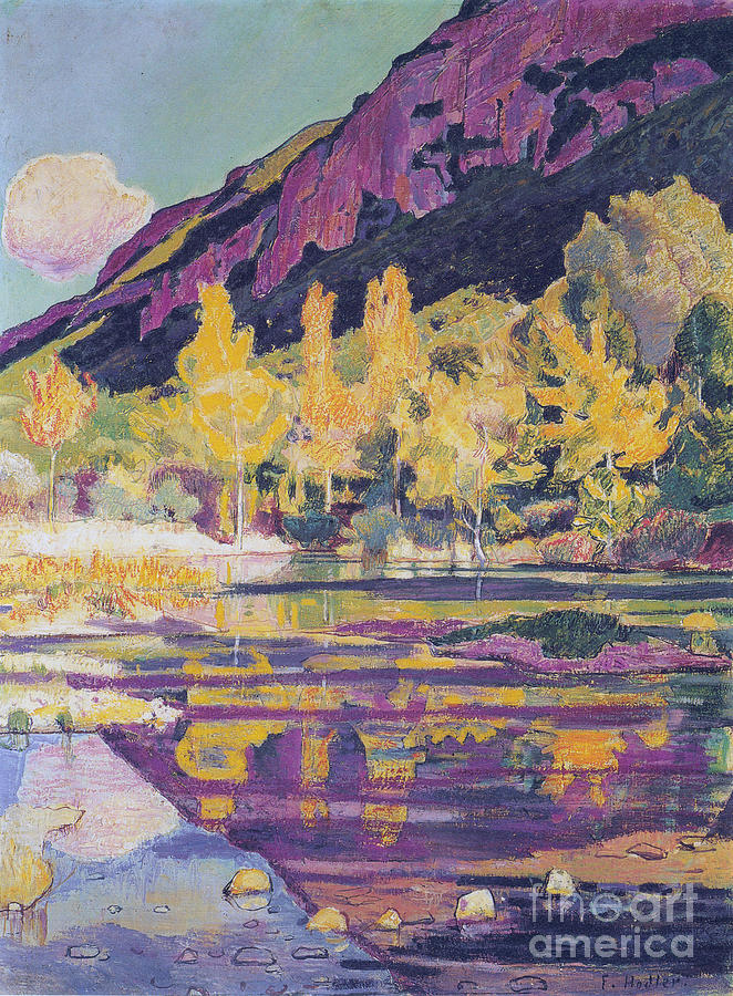Ferdinand Hodler Painting - At the foot of the Petit Saleve by Celestial Images