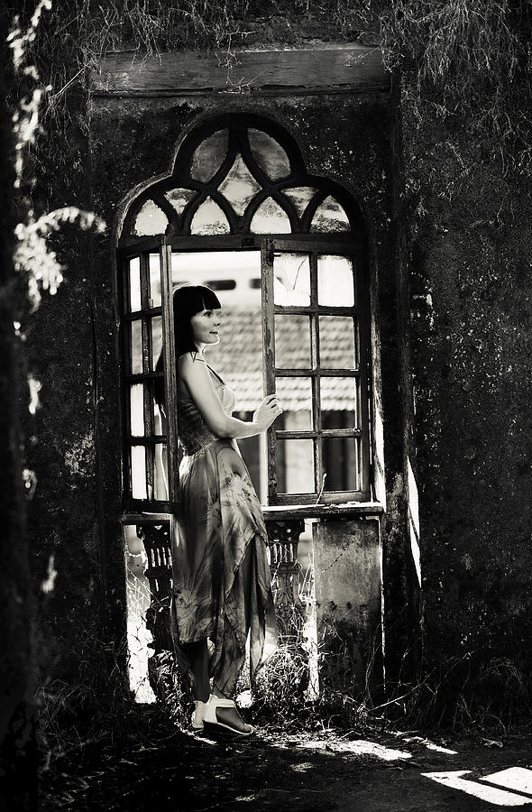 At the Gothic Window. Old Margao. Goa. India Photograph by Jenny Rainbow