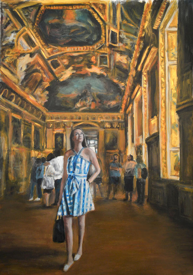At The Louvre  Painting by Escha Van den bogerd