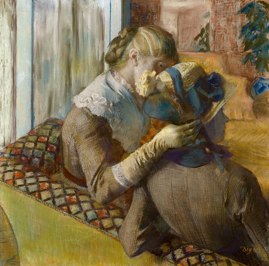 At the Milliners, 1881 Pastel by Edgar Degas