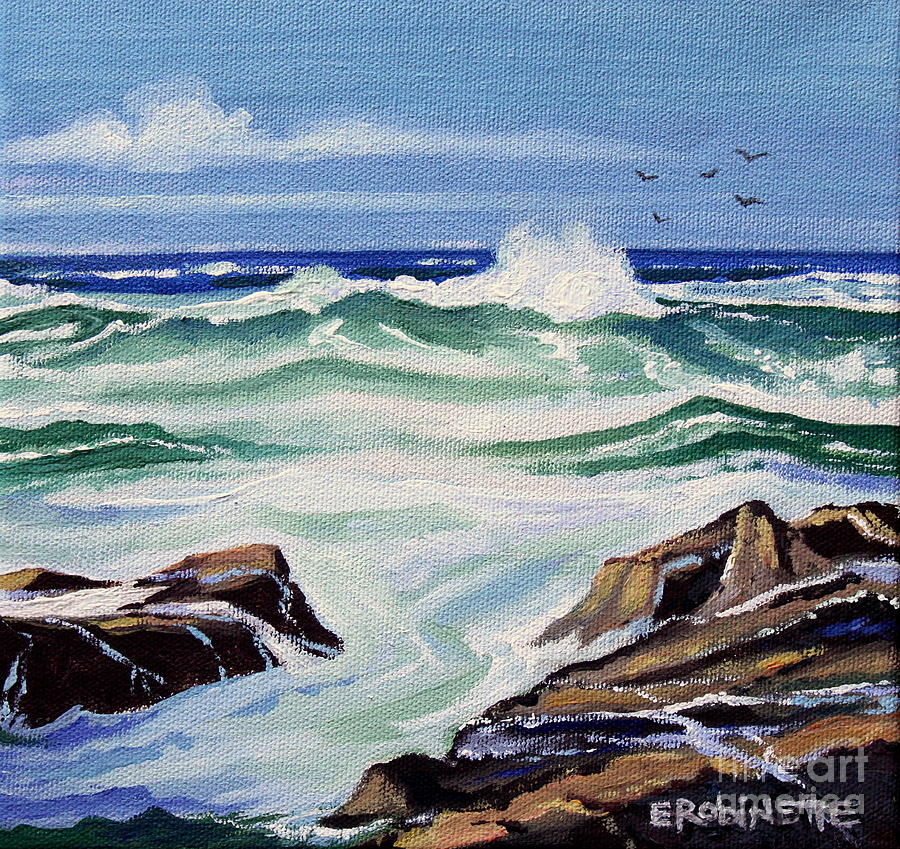 At the Ocean Painting by Elizabeth Robinette Tyndall