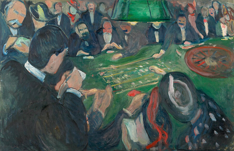 At the Roulette Table in Monte Carlo, from 1892 Painting by Edvard Munch