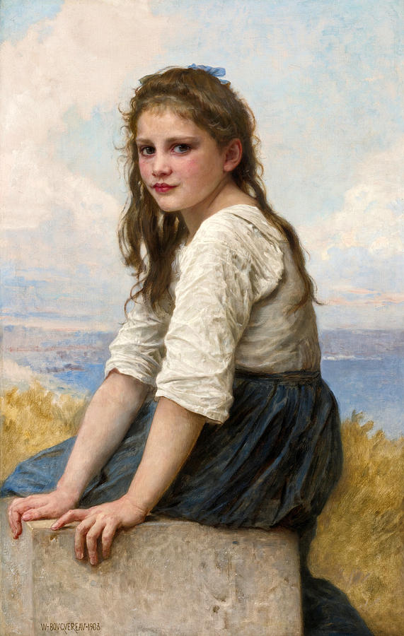 At the seaside Painting by William-Adolphe Bouguereau