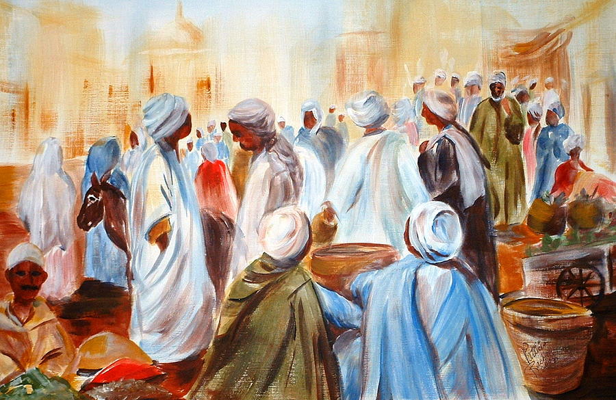 At the Souk Painting by Patricia Rachidi