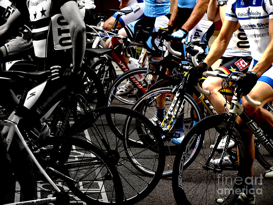 Bicycle Photograph - At the Starting Wait by Steven Digman