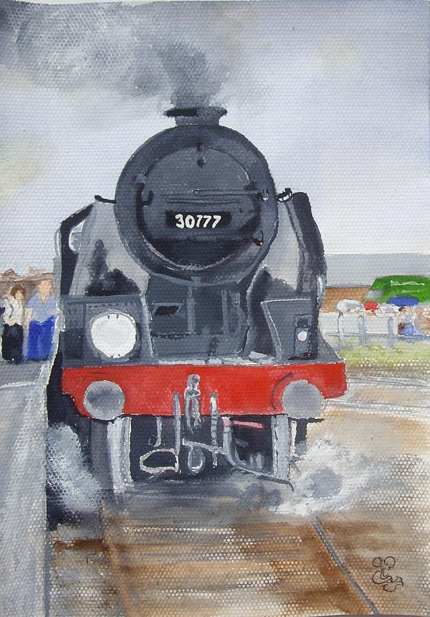At the station Painting by Carole Robins