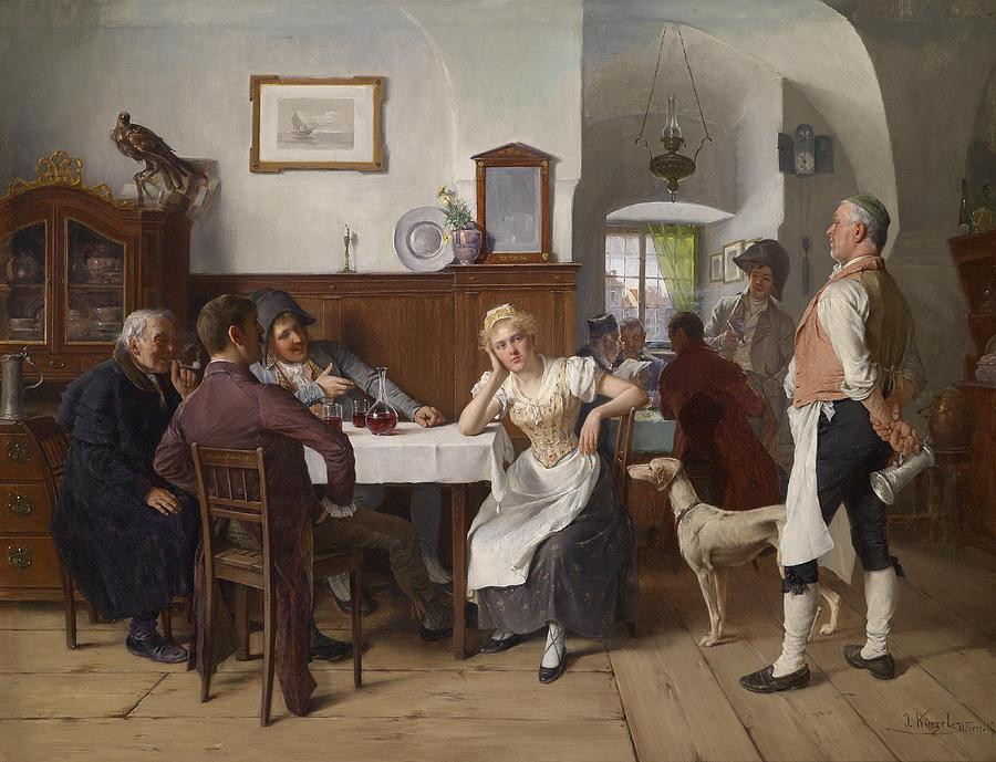 At the Tavern Painting by Josef Kinzel