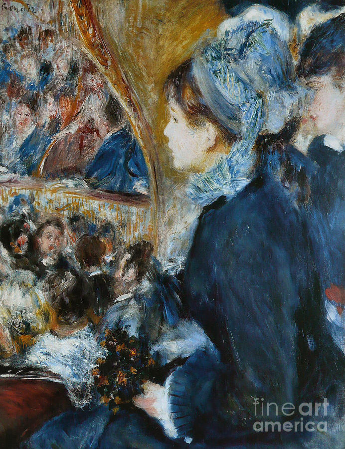 Pierre Auguste Renoir Painting - At the Theater by Pierre Auguste Renoir