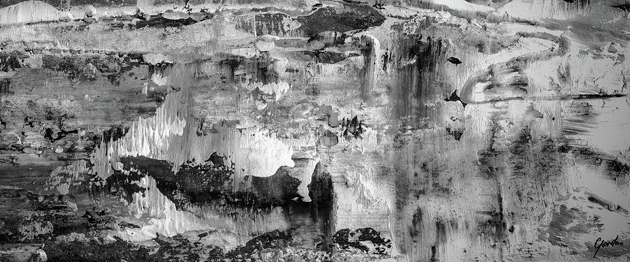 At The Top Of The Hill - Black And White Abstract Painting Painting by Modern Abstract
