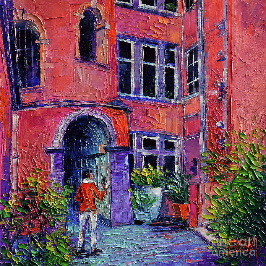 AT THE TOUR ROSE - Lyon France Painting by Mona Edulesco